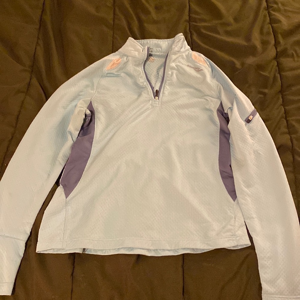 Light blue running quarter zip top